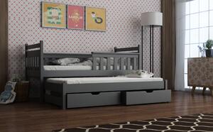 Dětská postel 80 cm DORIA (s roštem a úl. prostorem) (grafit). Vlastní profesionální přeprava až k Vám domů 1013014