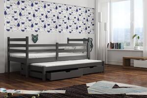 Dětská postel 80 cm MONTY (s roštem a úl. prostorem) (grafit). Vlastní profesionální přeprava až k Vám domů 1013030
