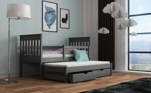 Dětská postel 80 cm TOYA (s roštem a úl. prostorem) (grafit). Vlastní profesionální přeprava až k Vám domů 1013042