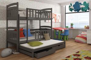 Dětská postel 80 cm VIOLA (s roštem a úl. prostorem) (grafit). Vlastní profesionální přeprava až k Vám domů 1013162