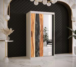 Šatní skříň Abi Zywica 2 Barva korpusu: Bílá, Rozměry: 200 cm, Dveře: Zywica + zrcadlo