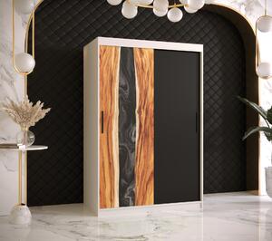Šatní skříň Abi Zywica Barva korpusu: Bílá, Rozměry: 200 cm, Dveře: Zywica + černá