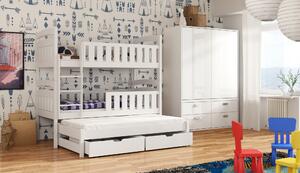 Dětská postel 80 cm ANNETT (s roštem a úl. prostorem) (bílá). Vlastní profesionální přeprava až k Vám domů 1013177
