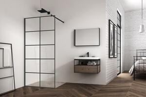 Koupelnová pevná zástěna MEXEN FOX duo 80 cm - černá - čiré sklo