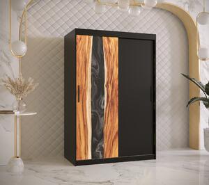 Šatní skříň Abi Zywica Barva korpusu: Černá, Rozměry: 120 cm, Dveře: Zywica + černá
