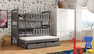 Dětská postel 80 cm ANNETT (s roštem a úl. prostorem) (grafit). Vlastní profesionální přeprava až k Vám domů 1013178