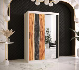 Šatní skříň Abi Zywica 2 Barva korpusu: Černá, Rozměry: 200 cm, Dveře: Zywica + zrcadlo