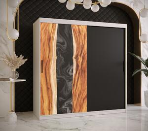 Šatní skříň Abi Zywica Barva korpusu: Bílá, Rozměry: 180 cm, Dveře: Zywica + černá