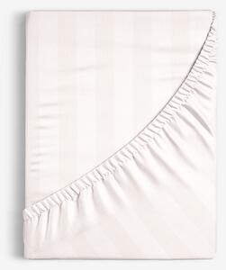 Goldea damaškové napínací prostěradlo - smetanové proužky se saténovým leskem 80 x 160 cm