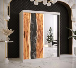 Šatní skříň Abi Zywica 2 Barva korpusu: Bílá, Rozměry: 150 cm, Dveře: Zywica + zrcadlo