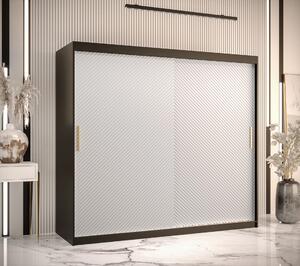 Šatní skříň Abi Riflo Slim Jodelka 1 Barva korpusu: Černá, Rozměry: 200 cm, Dveře: Bílá - bez zrcadla