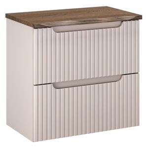 Comad Závěsná skříňka pod umyvadlo Nova Cashmere Nature s deskou 60 cm kašmírová/dub casella