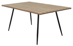 AUTRONIC Stůl zahradní 160x95x74, kov s umělým ratanem, deska polywood