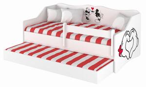 Dětská postel s přistýlkou LULLU 160x80cm - MINNIE LOVE