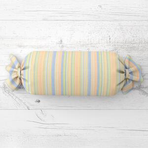 Biante Polštář válec bonbon Sandra SA-734 Pastelově barevné proužky 15x40 cm