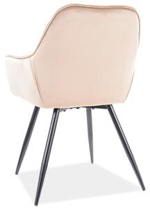 Jídelní čalouněná židle BERI velvet starorůžová/černá