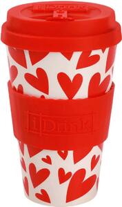Termohrnek RPED plast 435ml Srdíčka