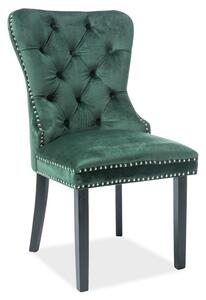Jídelní čalouněná židle MARKUS VELVET zelená/černá
