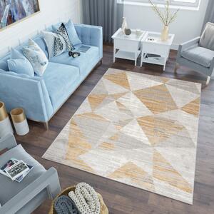 Kusový koberec ASTHANE abstrakt - šedý/žlutý
