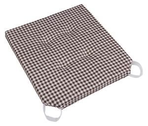 Bellatex Sedák hladký Ulla 40x40 cm na suchý zip Kostička hnědá