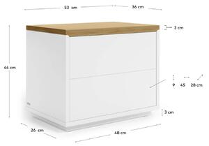 Noční stolek lenbia 53 x 44 cm bílý