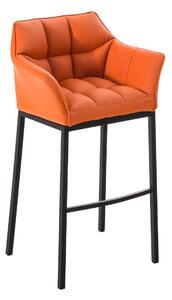 Barová židle Damas B4 ~ koženka, černý rám - Oranžová
