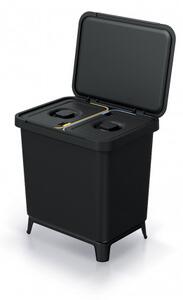 Prosperplast Odpadkový koš SYSTEMA recyklovaný černý, objem 2x10l NKS30W2-S411*-XG