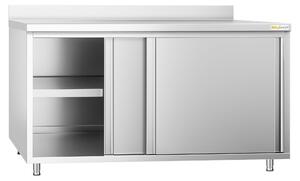 Nízká skříňka z nerezové oceli, rozměry 1800 x 600 mm, bez zadové stěny, PREMIUM - GOLDINOX