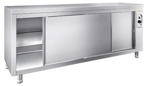 Nízká nerezová topná skříňka, rozměry 2000 x 700 mm, PREMIUM - GOLDINOX