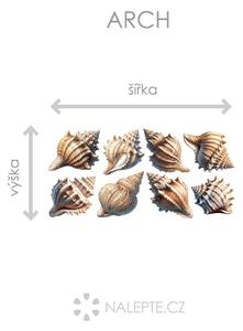 Mušle sada textilní přelepitelné samolepky na zeď arch 77 x 37 cm