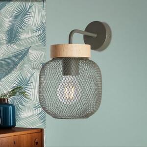 Brilliant 99107/74 Nástěnná lampa GIADA olivově zelená + dřevo