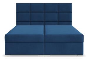 Manželská postel CALVI Velvet 140×200 cm tmavě modrá