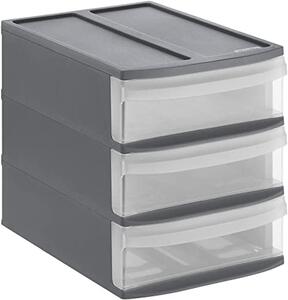Rotho XS - Box s 3 zásuvkami, úložný box vysunovací, antracit Rotho SYSTEMIX - TOWER RT1114608853