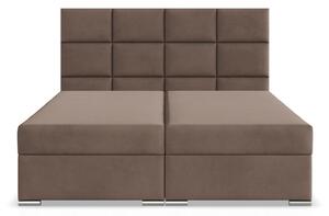 Manželská postel CALVI Velvet 140×200 cm hnědá
