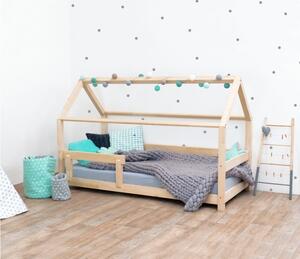 Dětská domečková postel z masivu 160x90 cm TEREZA se zábranami