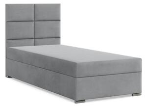 Čalouněná postel CALVI Velvet 90×200 cm světle šedá