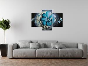 Gario 3 dílný obraz na plátně Modrá živá krása Velikost: 90 x 60 cm