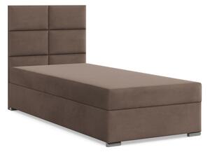 Čalouněná postel CALVI Velvet 90×200 cm hnědá