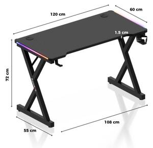 Herní stůl Hero 2.3 RGB černý