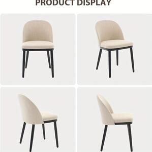 Jídelní židle - Židle - Kuchyňské židle - Sada 2 kusů - Béžová barva - Moderní design - Silné pěnové polstrování