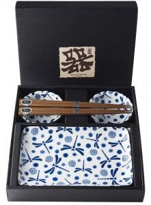 MIJ Sushi Set Blue Dragonfly 4 ks s hůlkami MIJRW0010