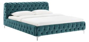 Designová postel Rococo 180 x 200 cm modrý samet