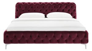 Designová postel Rococo 180 x 200 cm bordó samet