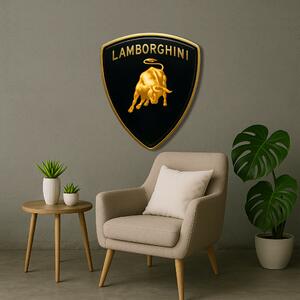 Dřevěný obraz s UV potiskem - Lamborghini - logo