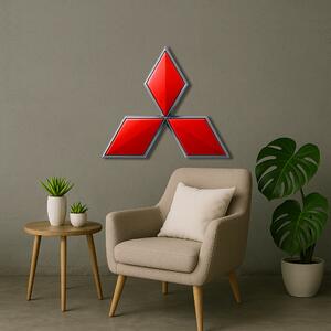 Dřevěný obraz s UV potiskem - Mitsubishi - logo