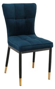 KONDELA Designová jídelní židle, petrolejová Velvet látka, EPONA
