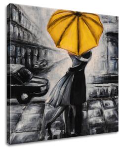 Obraz na plátně Žlutý polibek v dešti Velikost: 30 x 30 cm