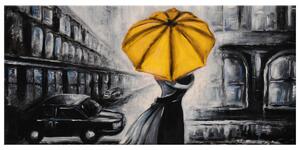 Obraz na plátně Žlutý polibek v dešti Rozměry: 120 x 80 cm