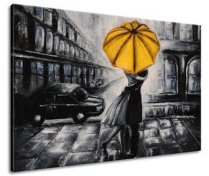 Obraz na plátně Žlutý polibek v dešti Velikost: 120 x 80 cm