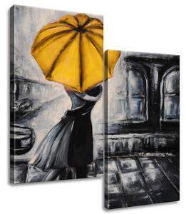 Gario 2 dílný obraz na plátně Žlutý polibek v dešti Velikost: 60 x 60 cm